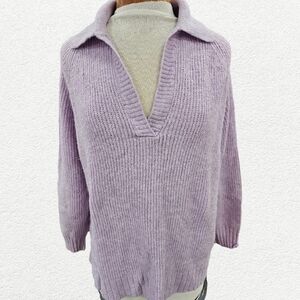 American Eagle Outfitters Lilac V-Neck Sweater
